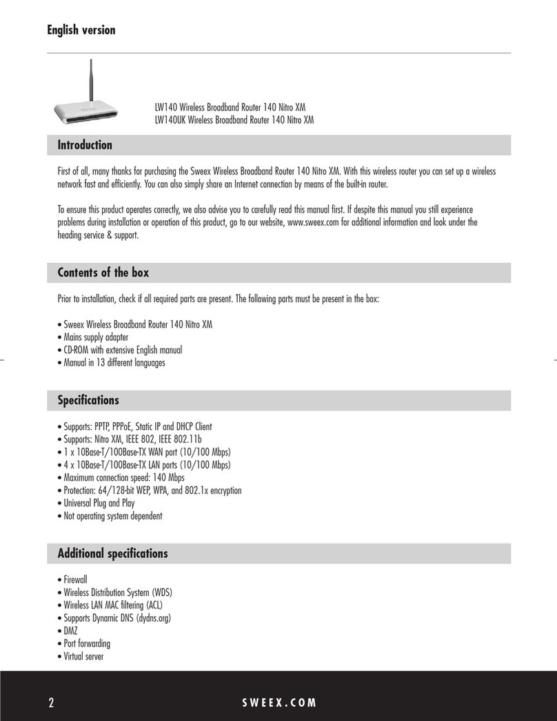SWEEX LW140 User manual