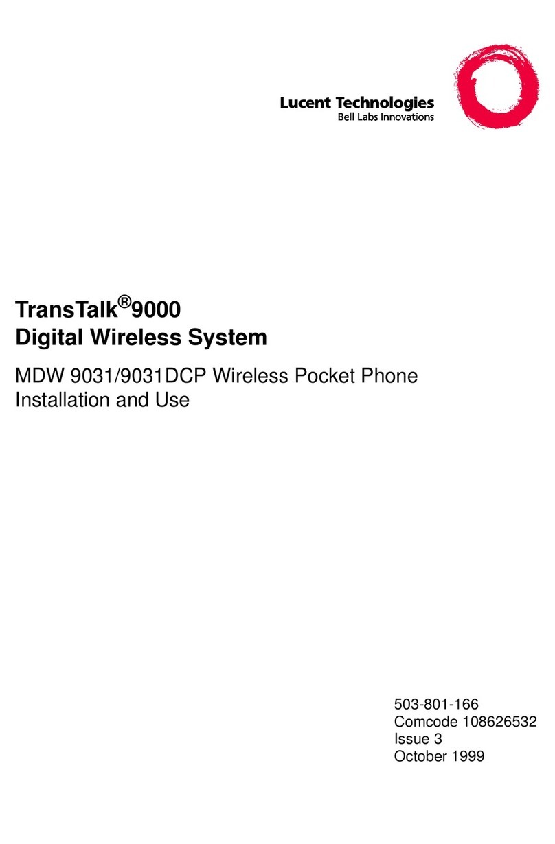 Lucent Technologies TransTalk 9000 Installation and use