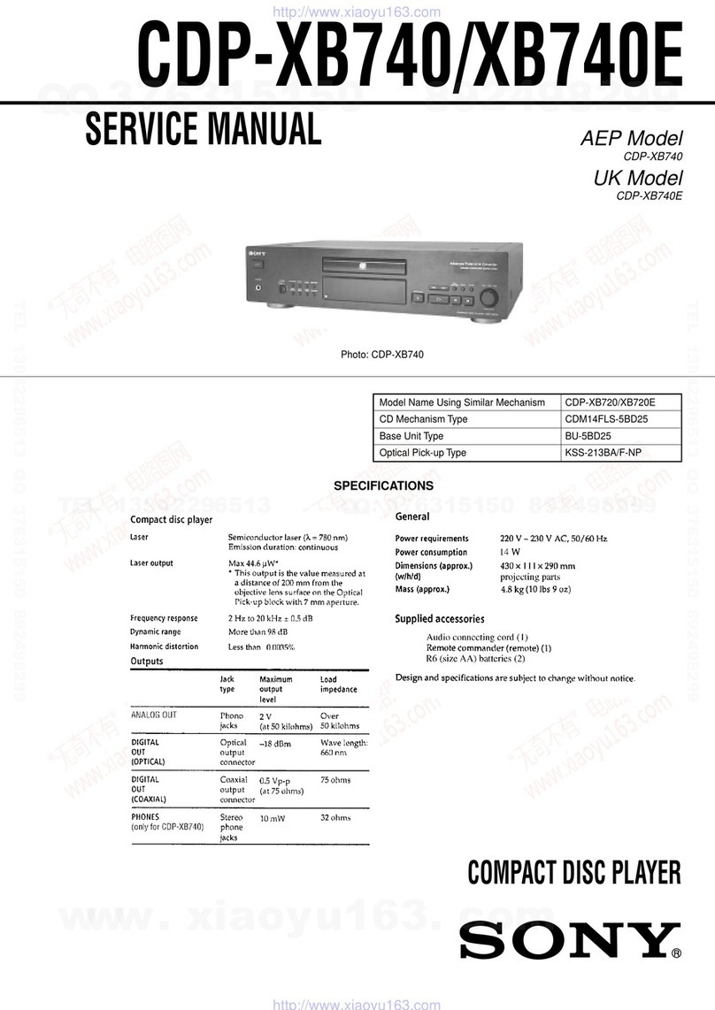 Sony CDP-XB740 User manual Sony CDP-XB740 User manual
