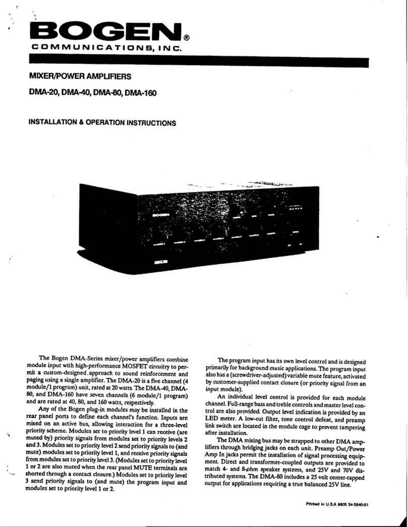 Bogen DMA-20 Installation instructions Bogen DMA-20 Installation instructions