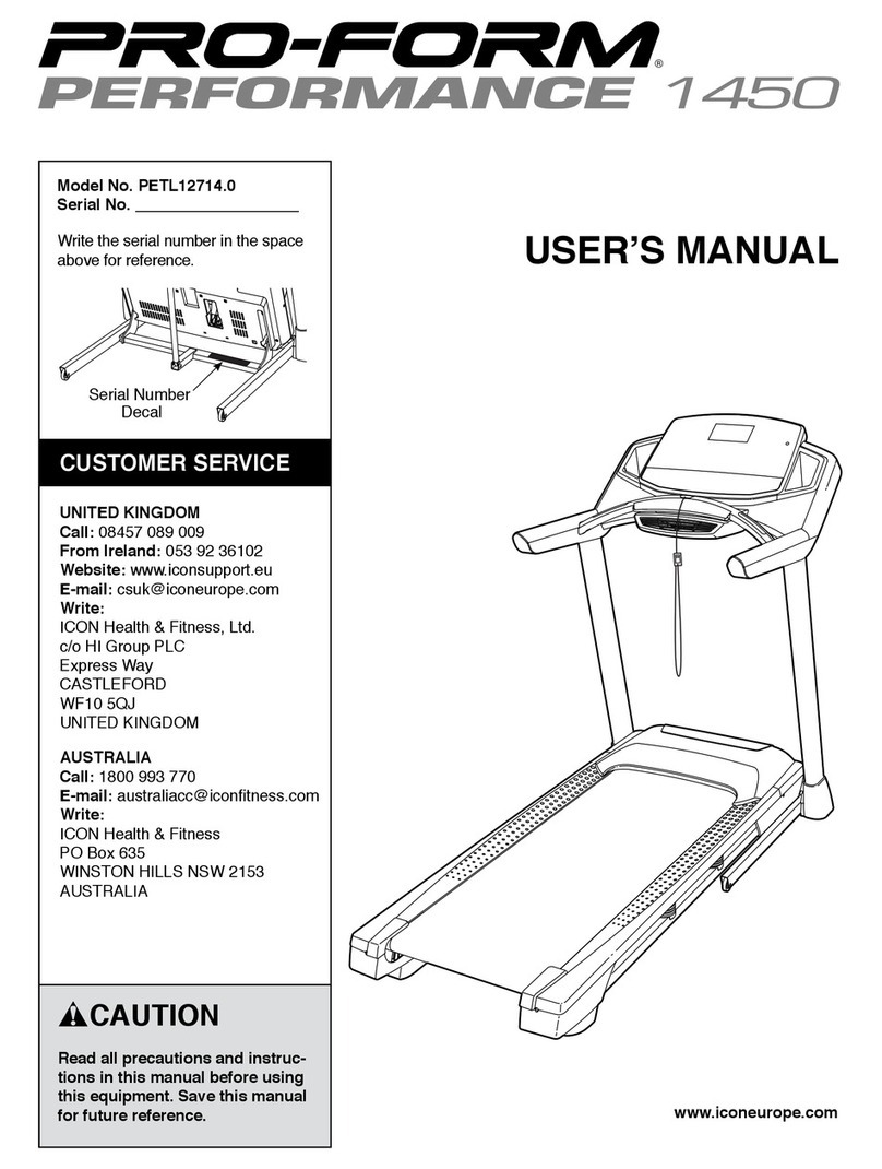 Pro-Form Performance 1450 User manual