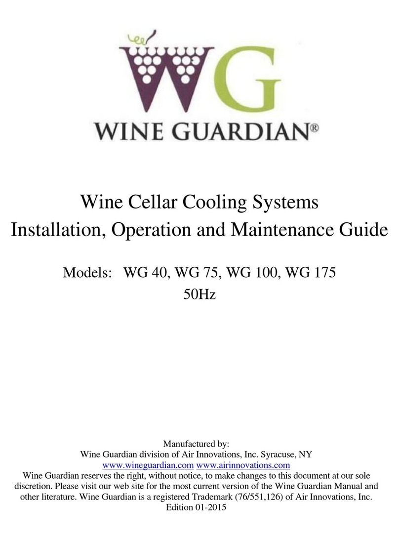 Wine Guardian WG 40 Installation, operation and maintenance guide