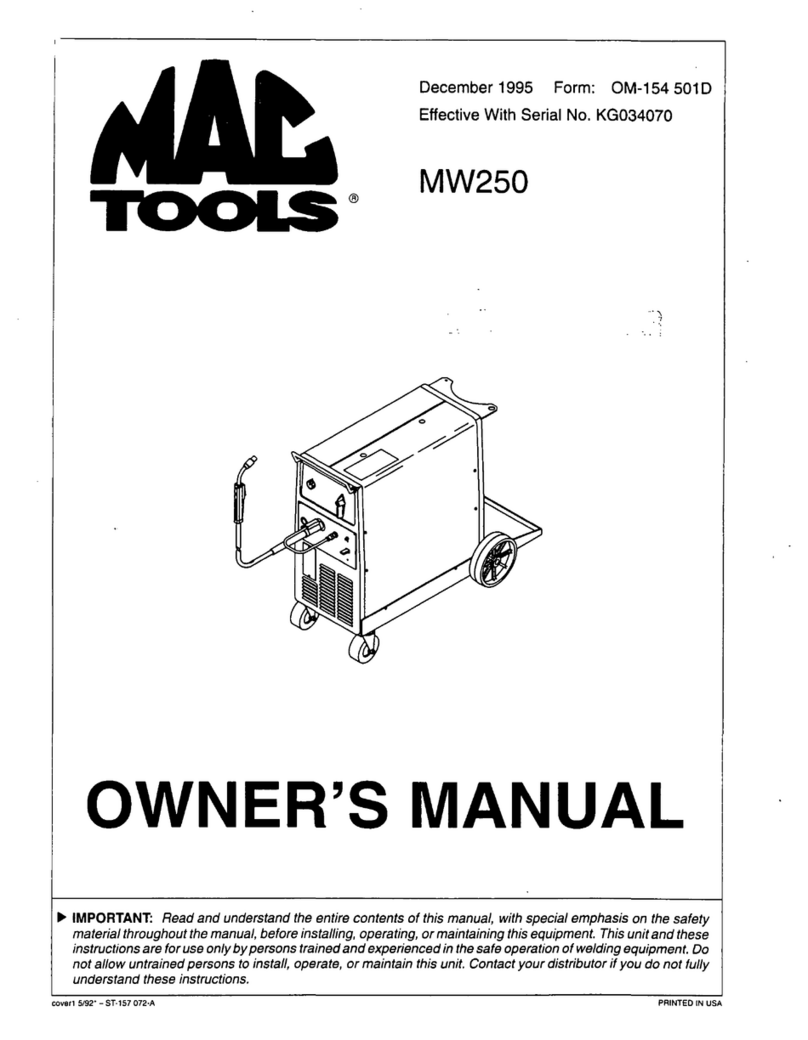 MAC TOOLS MW250 owner's manual