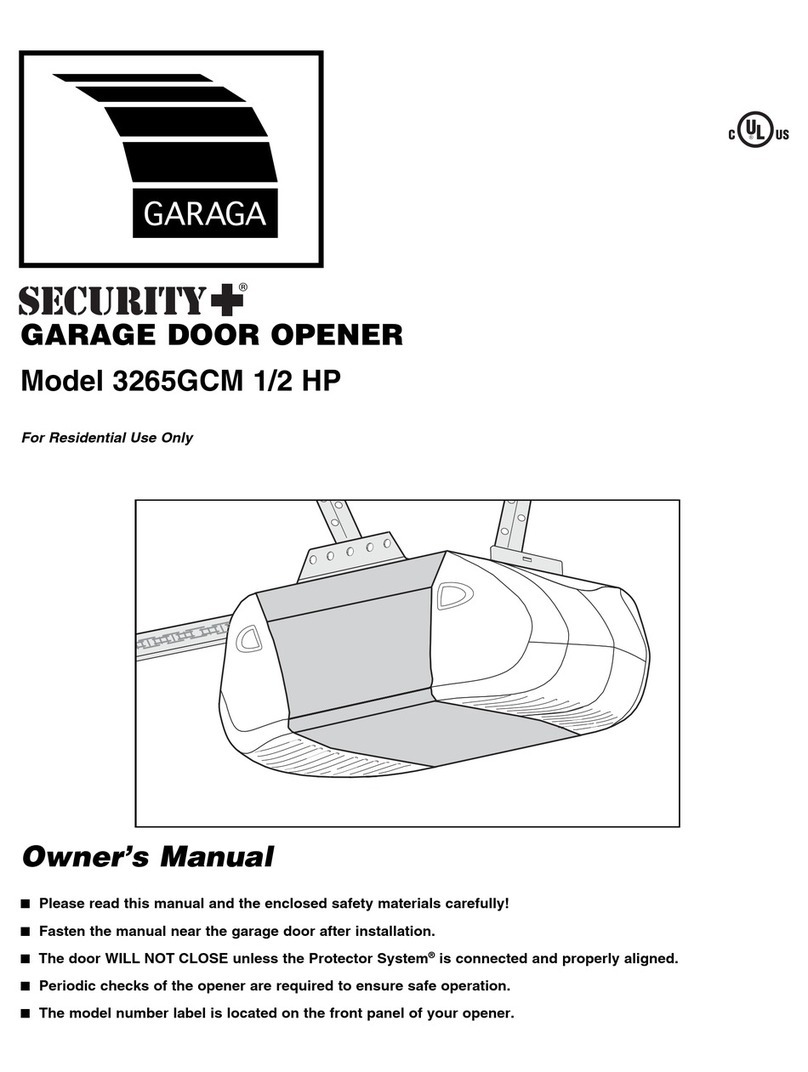 Garaga SECURITY+ 3265GCM 1HP owner's manual