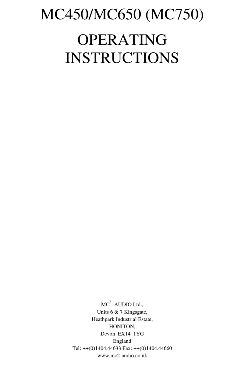 MC2 Audio MC450 User manual