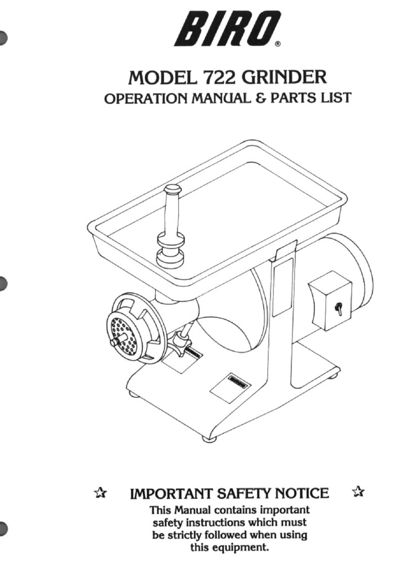 BIRO 722 Operations manual & parts list
