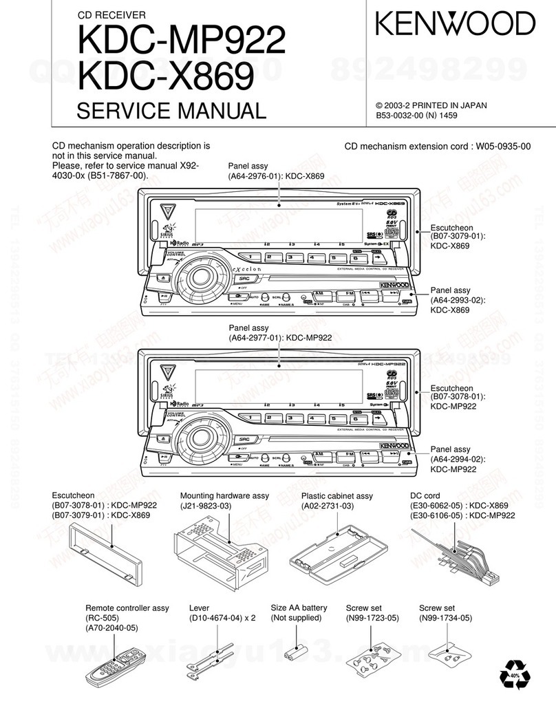Kenwood KDC-MP922 Service manual