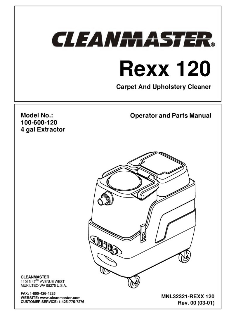 CleanMaster Rexx 120 100-600-120 Operator and parts manual