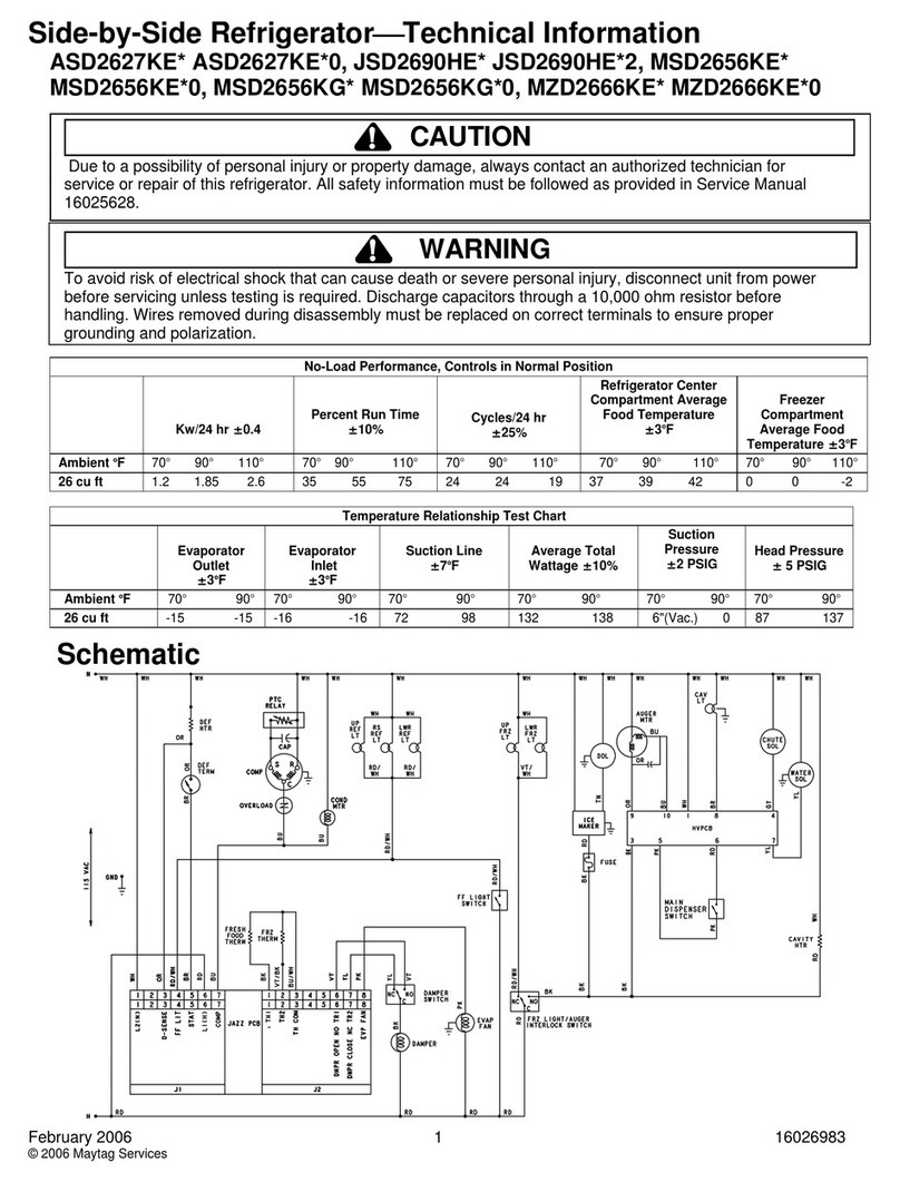 Maytag Services ASD2627KE series technical information
