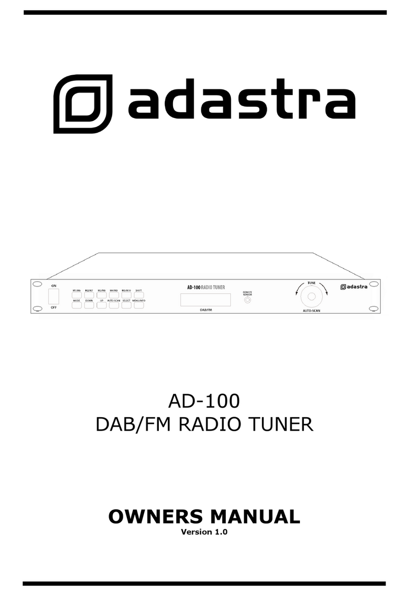 Adastra AD-100 owner's manual