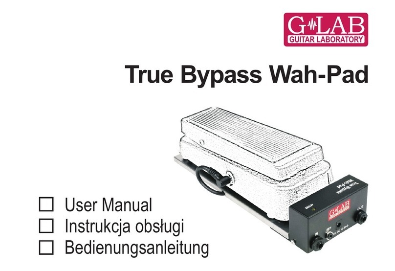Glab True Bypass Wah-Pad User manual Glab True Bypass Wah-Pad User manual