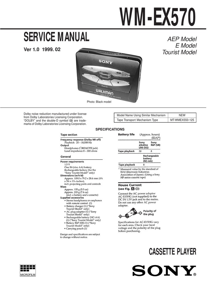 Sony WM-EX570 User manual