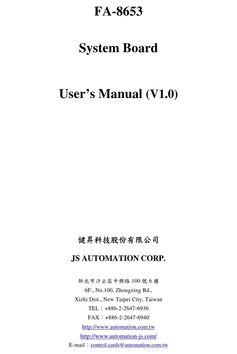 JS Automation Corp FA-8653 User manual
