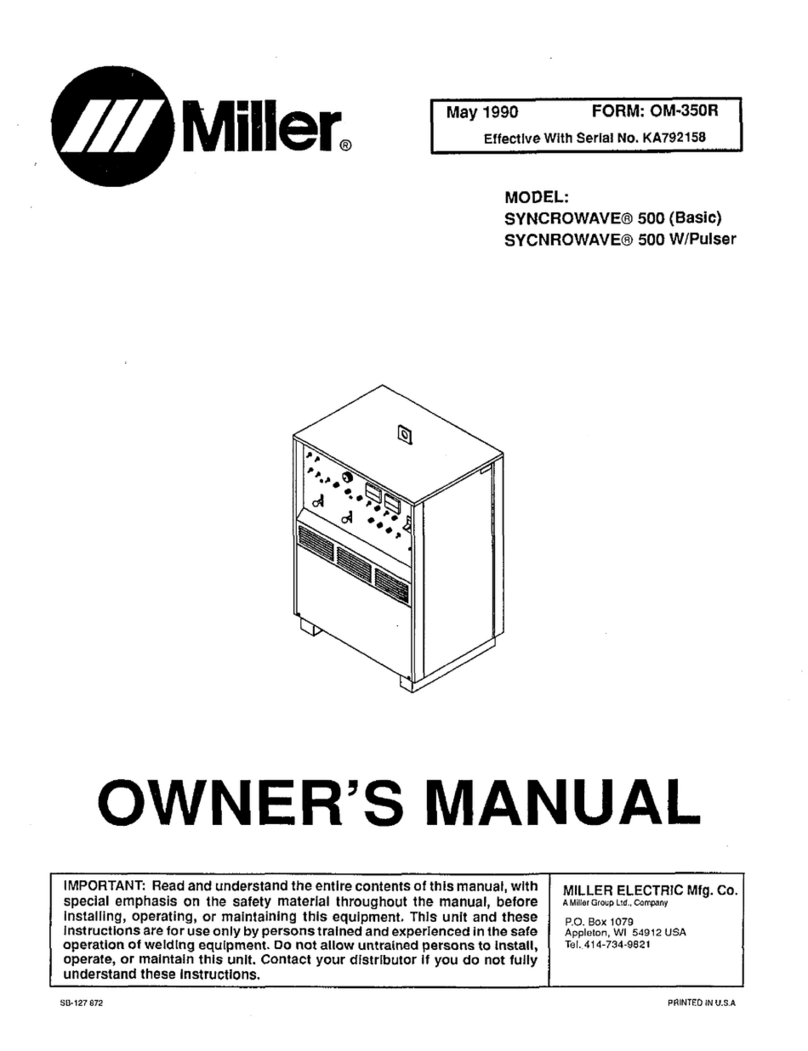 Miller Syncrowave 500 User manual