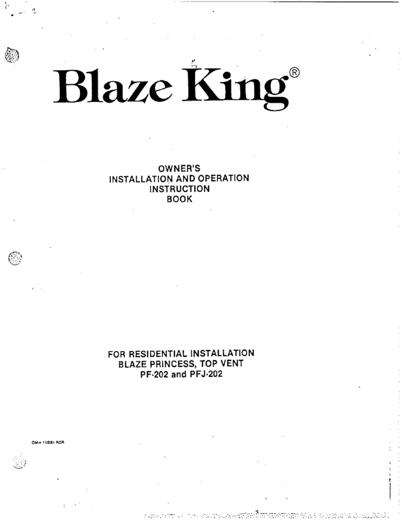 Blaze King PF-202 Quick start guide