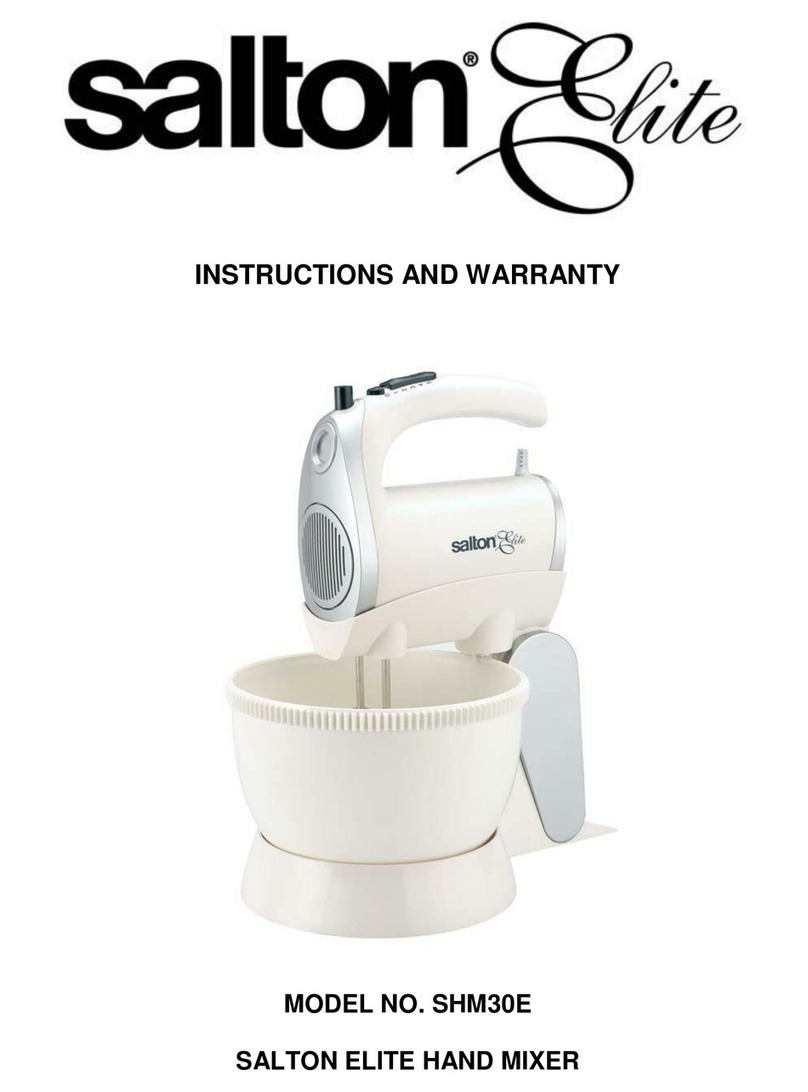 Salton elite SHM30E Instructions and warranty