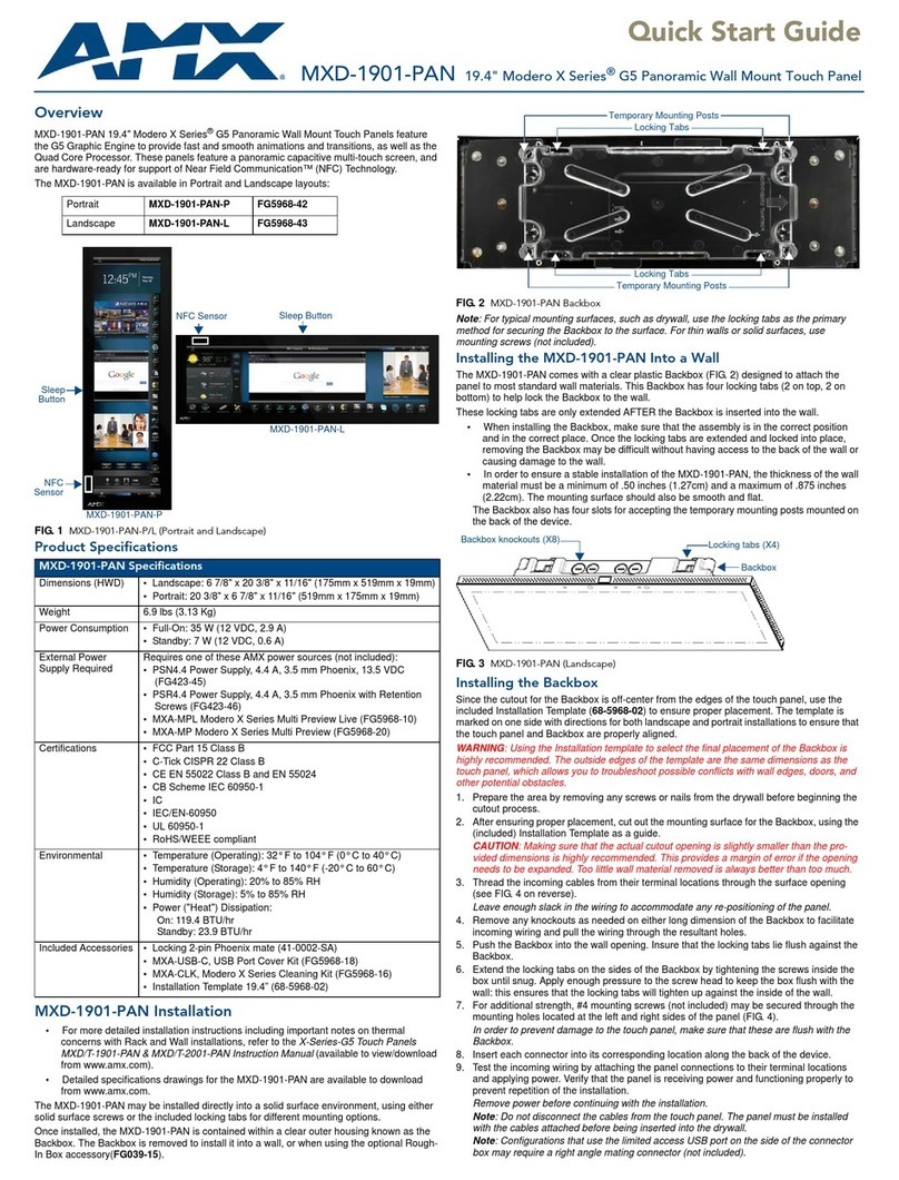 AMX MXD-1901-PAN Modero X Series User manual AMX MXD-1901-PAN Modero X Series User manual