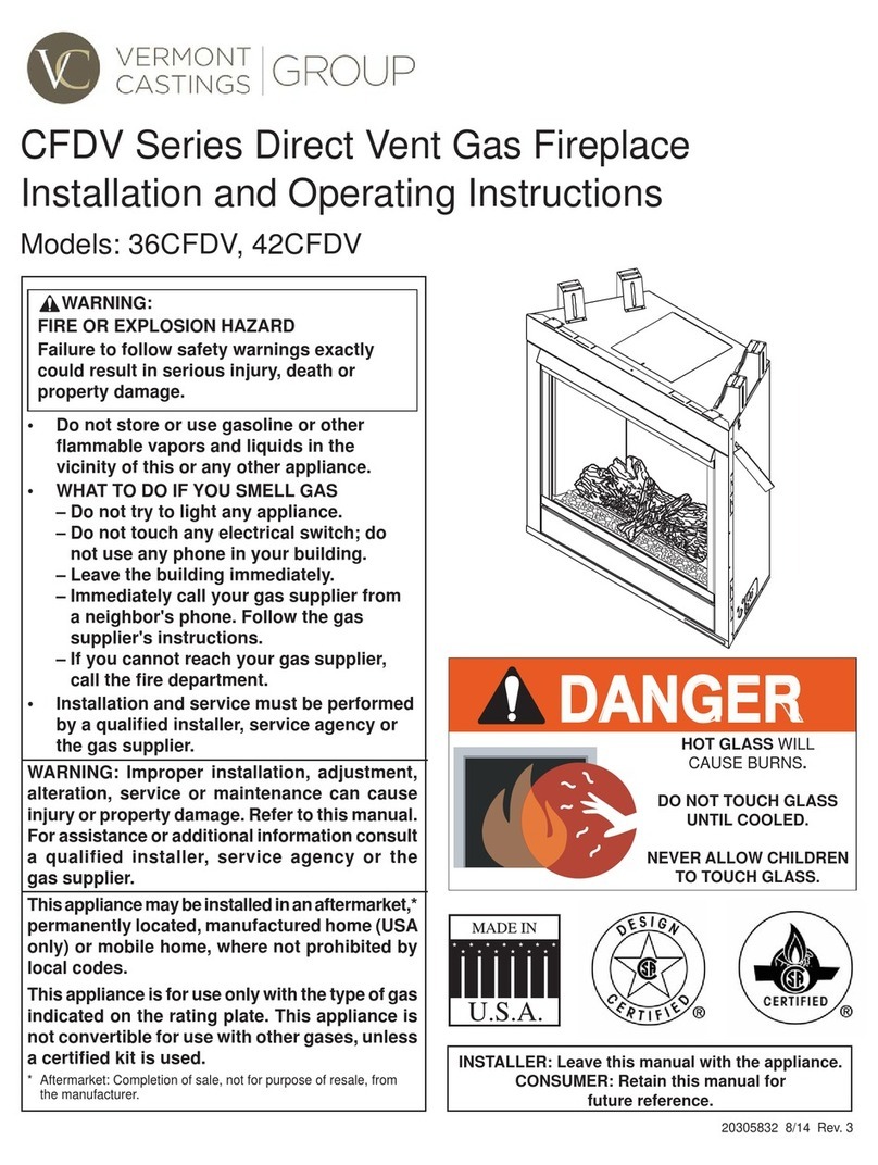 Vermont Castings 36CFDV Installation and operating instructions Vermont Castings 36CFDV Installation and operating instructions