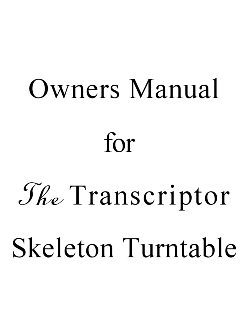 Transcriptors Skeleton Turntable owner's manual Transcriptors Skeleton Turntable owner's manual