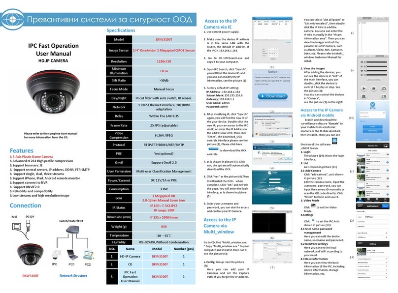 Prevent Security DKW3100T user manual