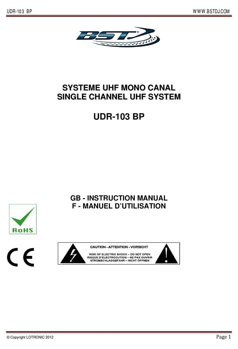 BST UDR-103 BP User manual