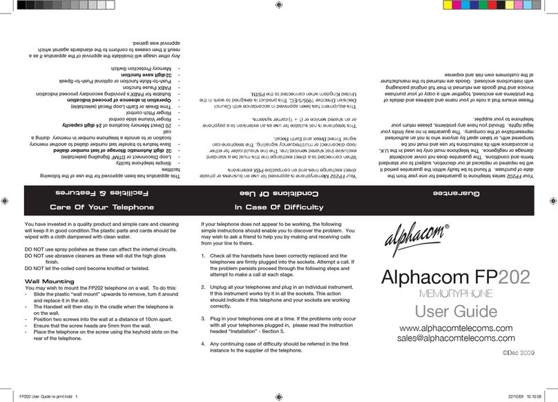 Alphacom FP202 User manual