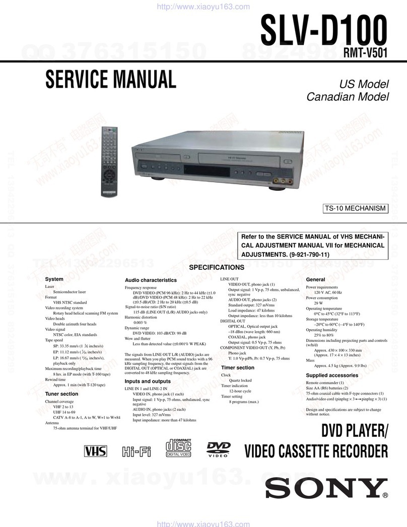 Sony SLV-D100 Notes on operations & the setup... User manual