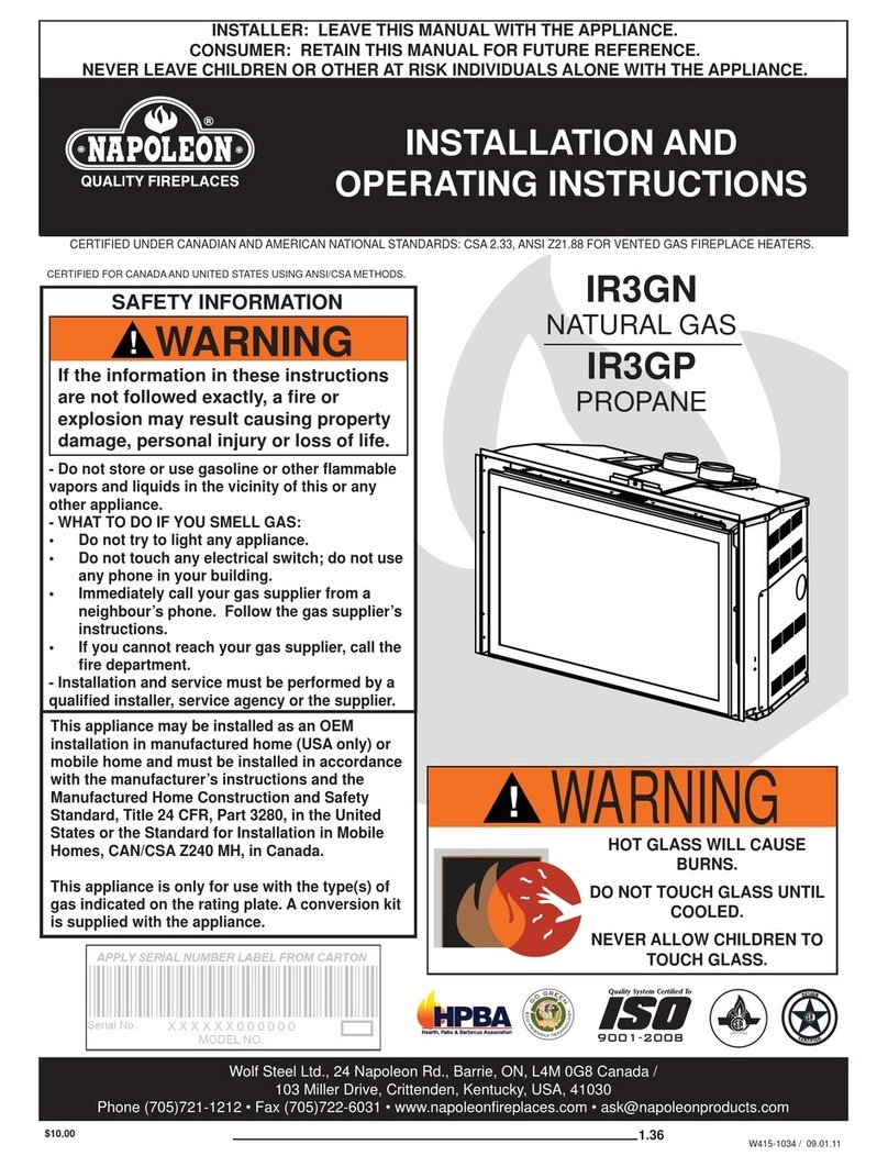 Napoleon IR3GN operating instructions