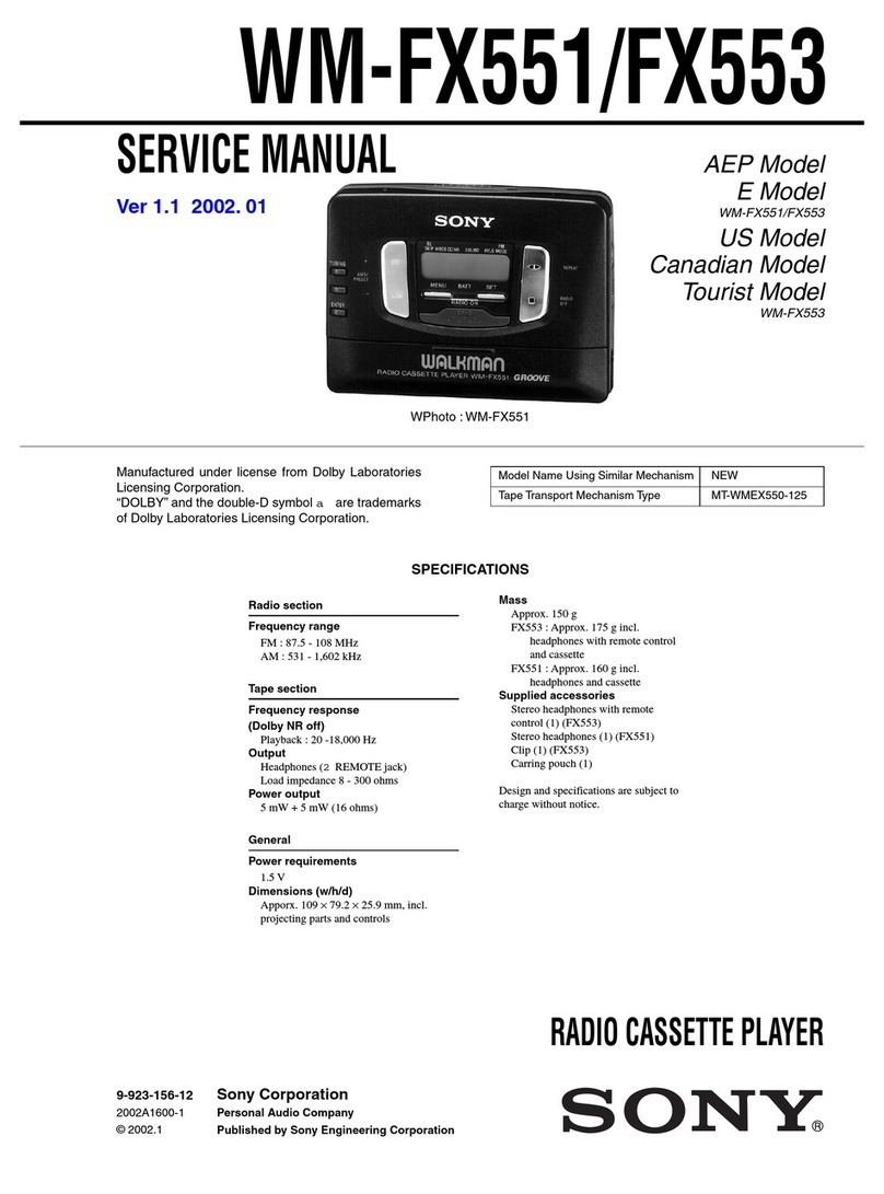 Sony Walkman WM-FX551 User manual