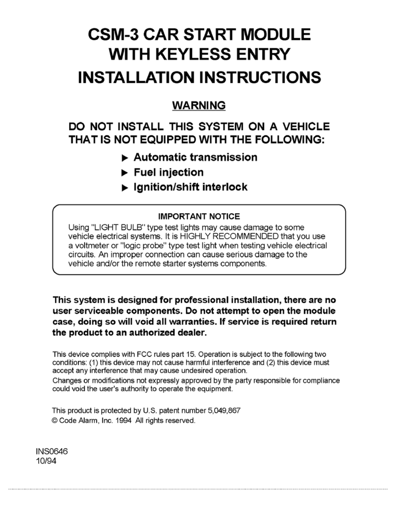 Code Alarm CSM-3 installation instructions