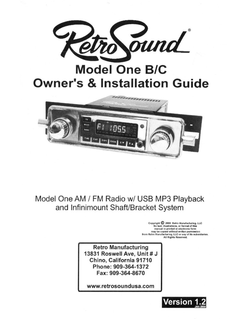 RetroSound One B/C Owner's installation guide