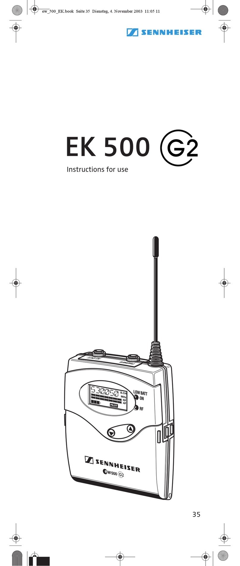 Sennheiser EK 500 G2 Instructions for use