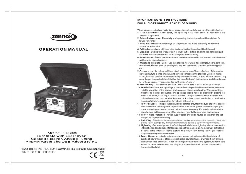 Zennox D3939 User manual