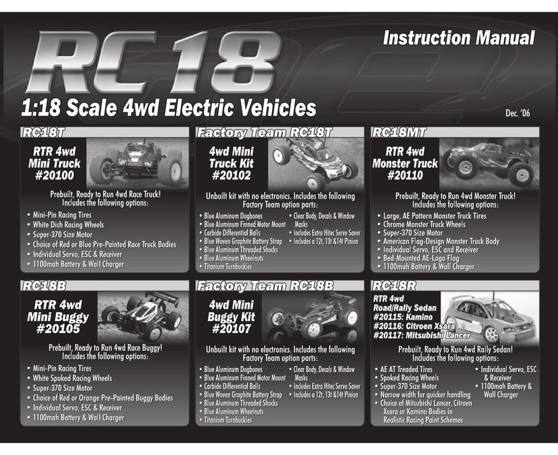 Associated Electrics RC18T User manual Associated Electrics RC18T User manual