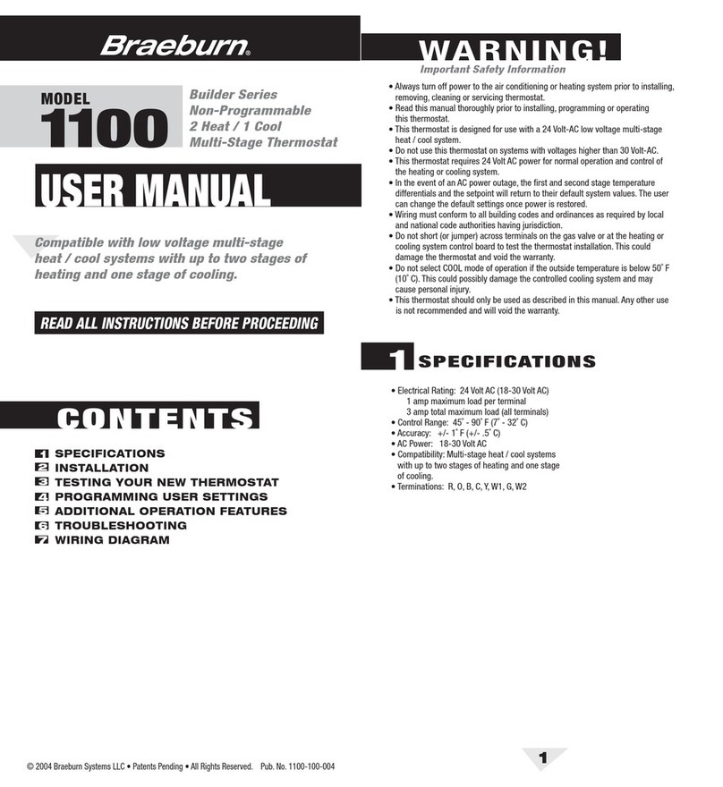 Braeburn 1100 Builder Series user manual