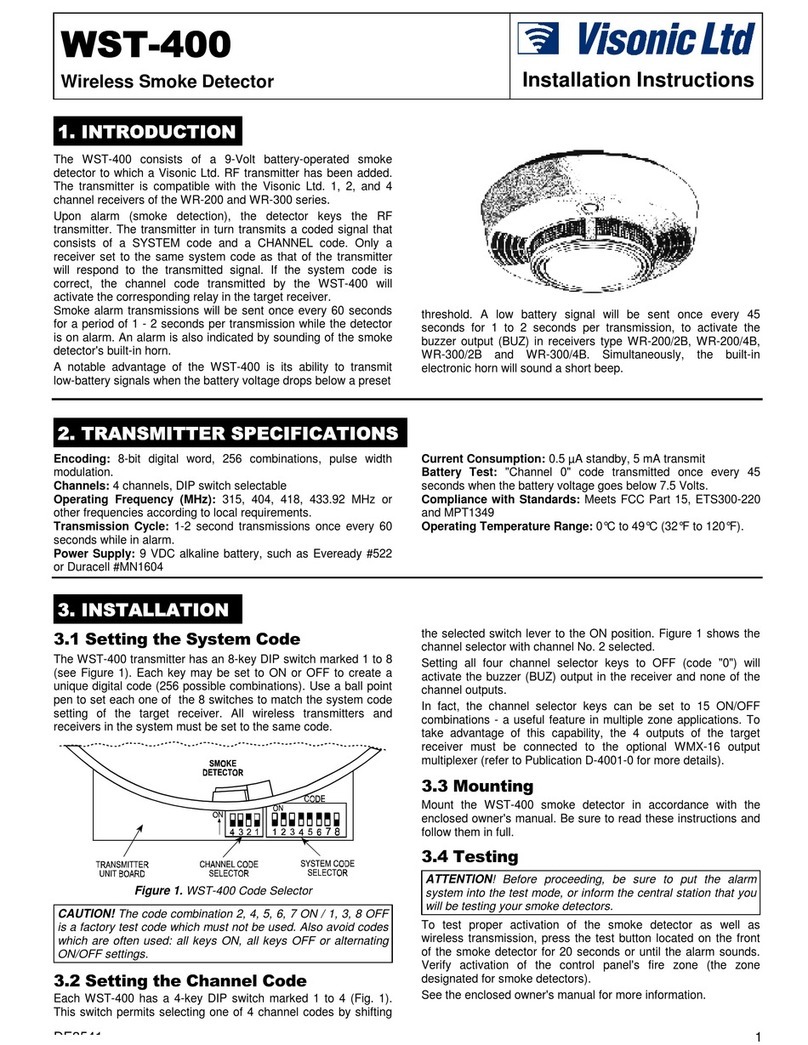 Visonic WST-400 installation instructions Visonic WST-400 installation instructions