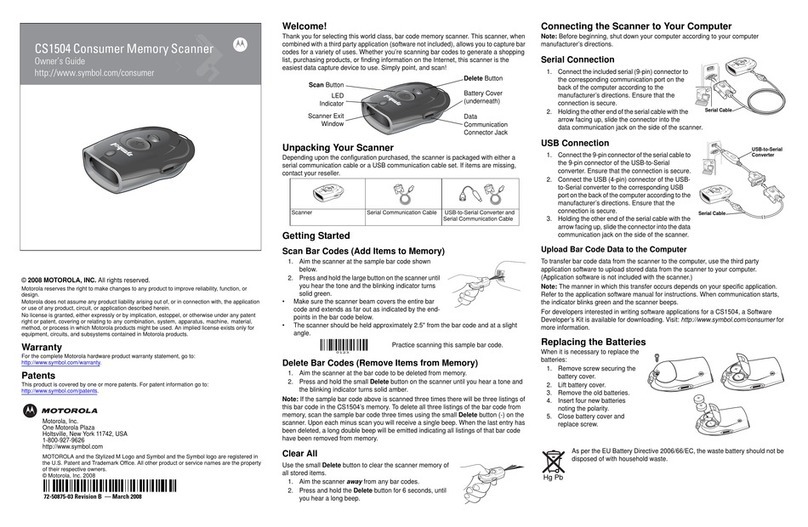 Motorola CS1504 User manual