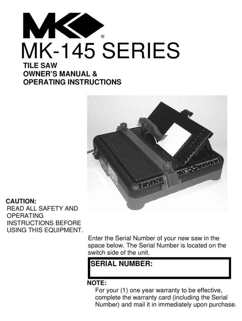 MK Diamond Products MK-145 Owner's manual & operating instructions