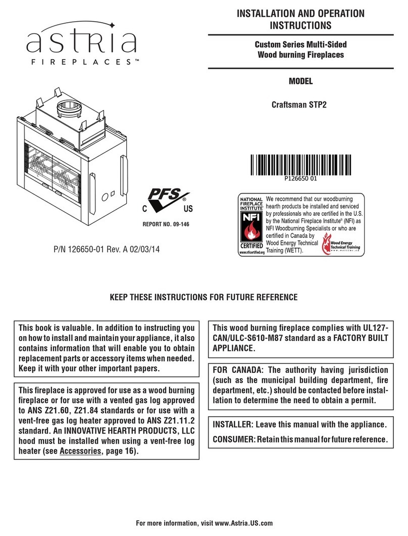 Astria Craftsman STP2 Installation and operation instructions