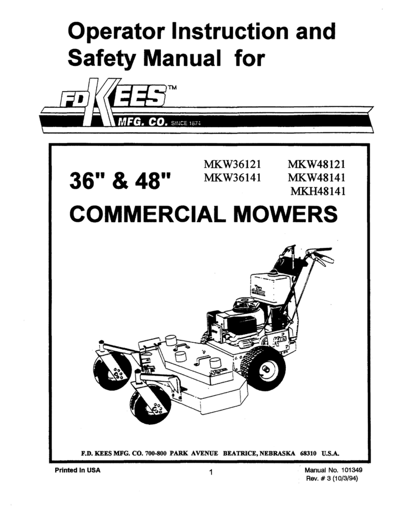 F.D. Kees MKW36121 Operator instruction and safety manual
