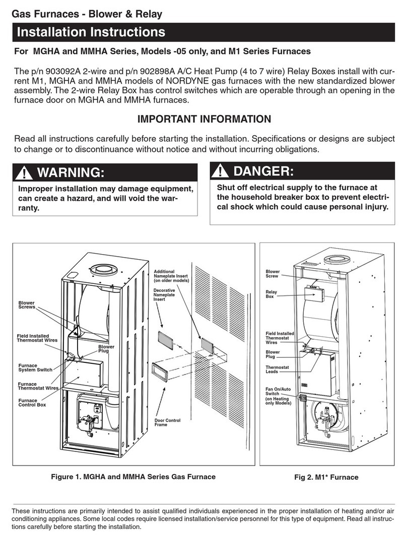Nordyne MGHA Series installation instructions
