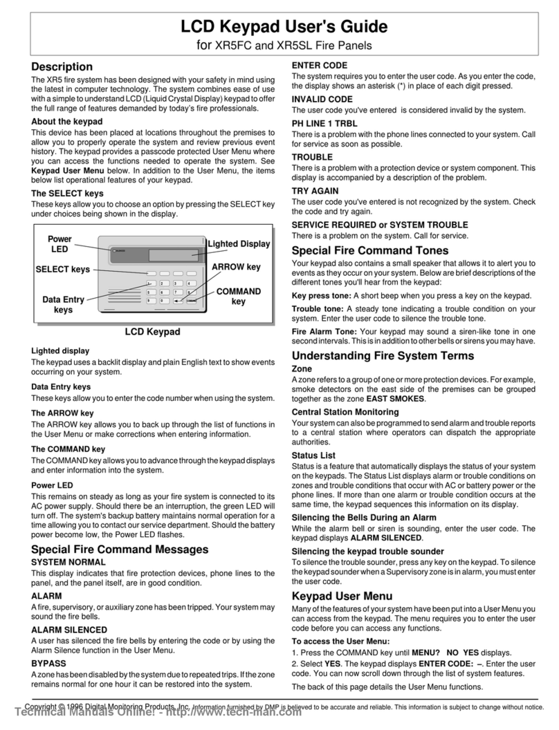 Digital Monitoring Products XR5FC user guide Digital Monitoring Products XR5FC user guide
