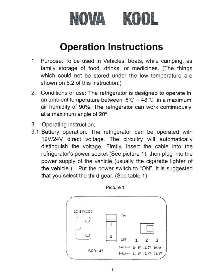 Nova Kool BCD-45 Operation instructions