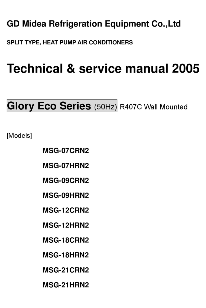 GD Midea Refrigeration Equipment MSG-18HRN2 Technical & service manual GD Midea Refrigeration Equipment MSG-18HRN2 Technical & service manual