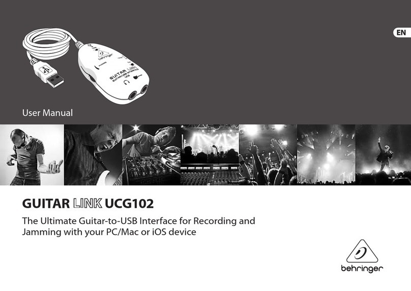 Behringer GUITAR LINK UCG102 user manual