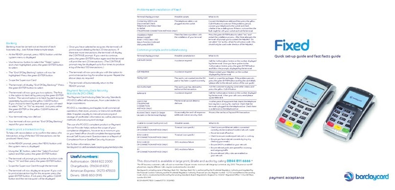 barclaycard Fixed Quick set-up guide and fast facts guide