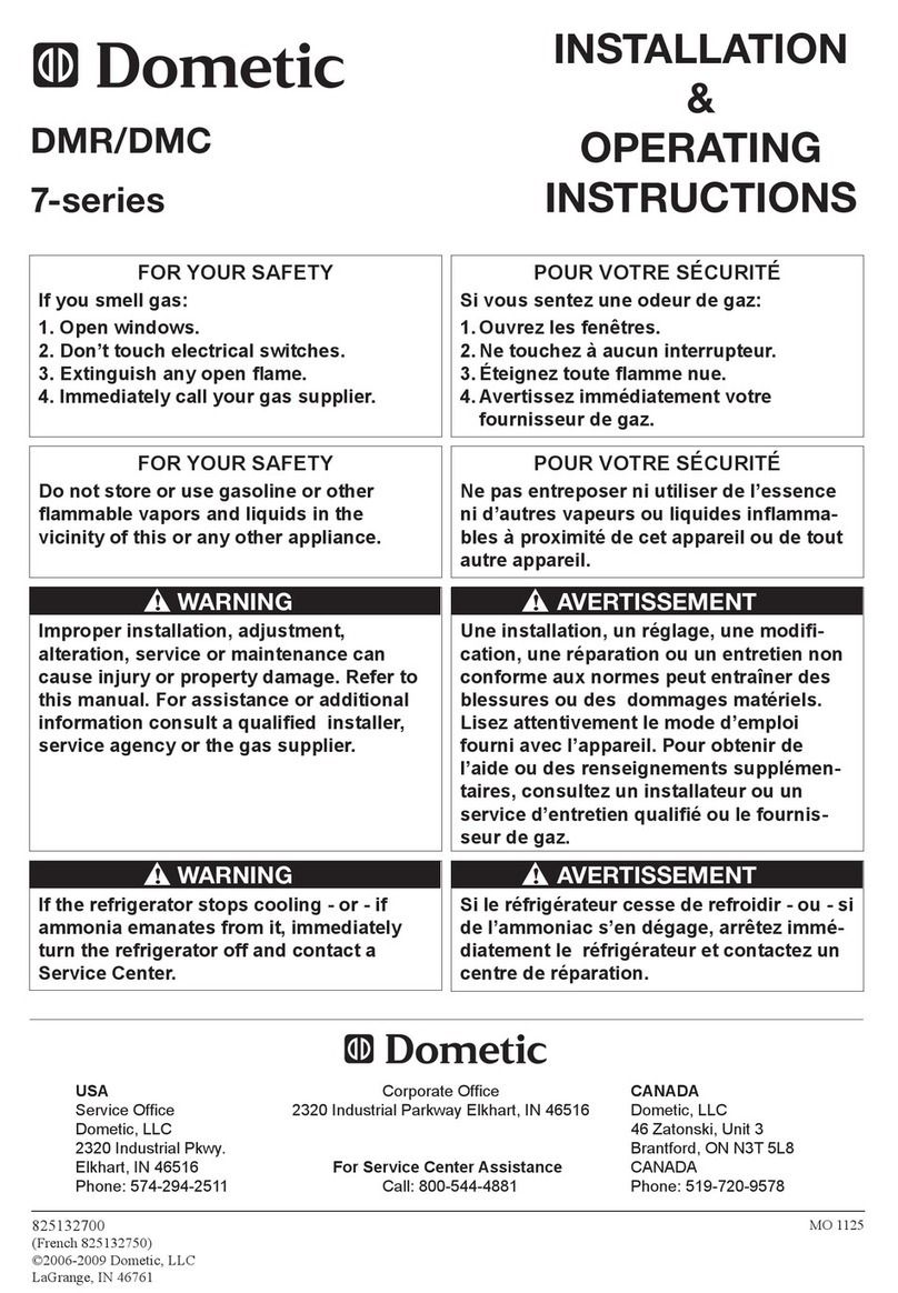 Dometic DMR 7-Series Installation & operating instructions