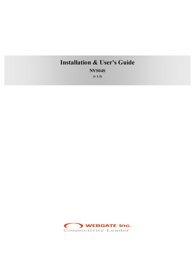 WebGate NVS04S Installation & user guide WebGate NVS04S Installation & user guide