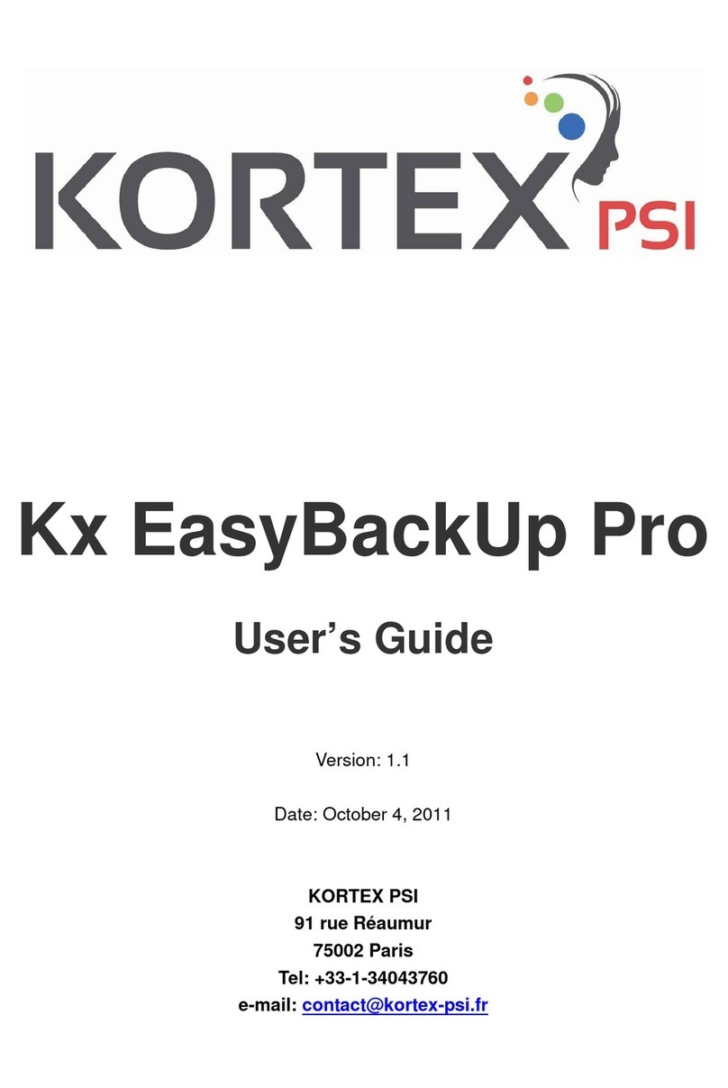 Kortex KX EasyBackUp Pro User manual