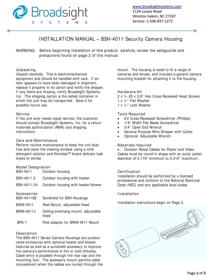 Broadsight BSH-4011 installation manual